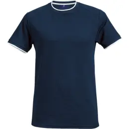 175g Polyester Eyelet Ringer T-Shirt Navy